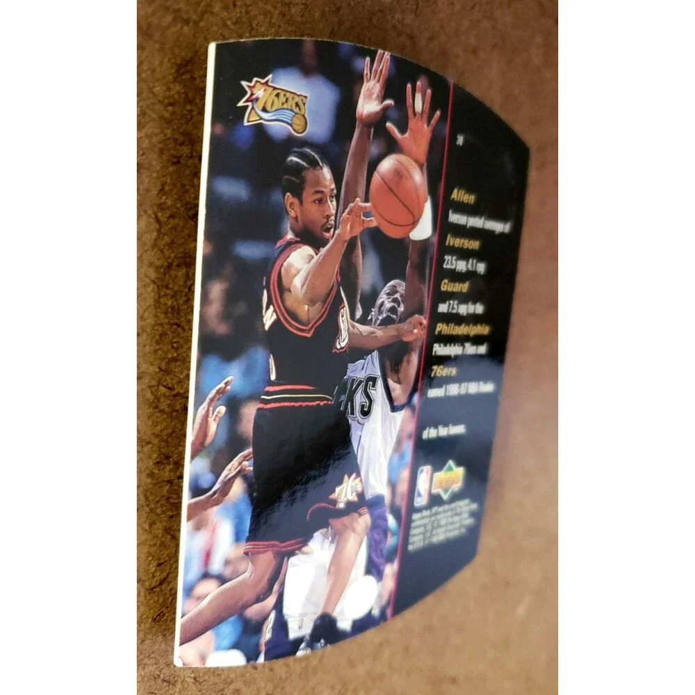 1997-1998 Upper Deck SPx ALLEN IVERSON NBA Die-Cut Basketball Card #30 76ERS HOF